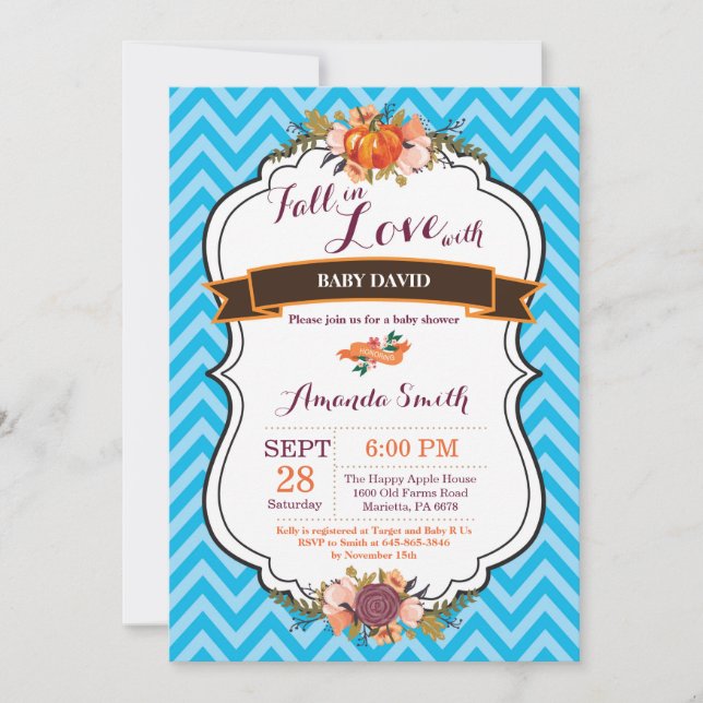 Invitation à la baby shower pour l'arrivée d'un ga (Devant)