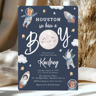 Invitation à la Baby Shower pour un Garçon Astrona