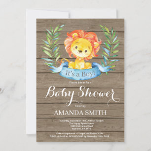 Invitation à la baby shower pour un garçon rustiqu