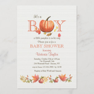 Invitation à la Baby Shower pour un Petit Citrouil