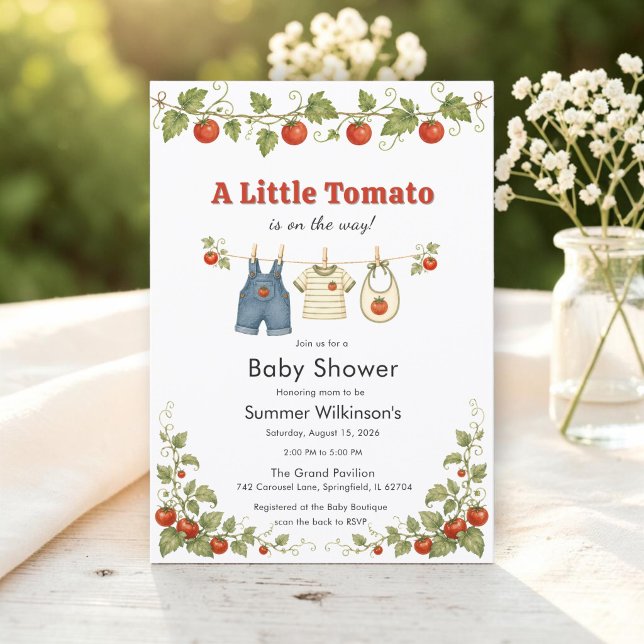 Invitation à la baby shower pour un Petit Tomate S (Créateur téléchargé)