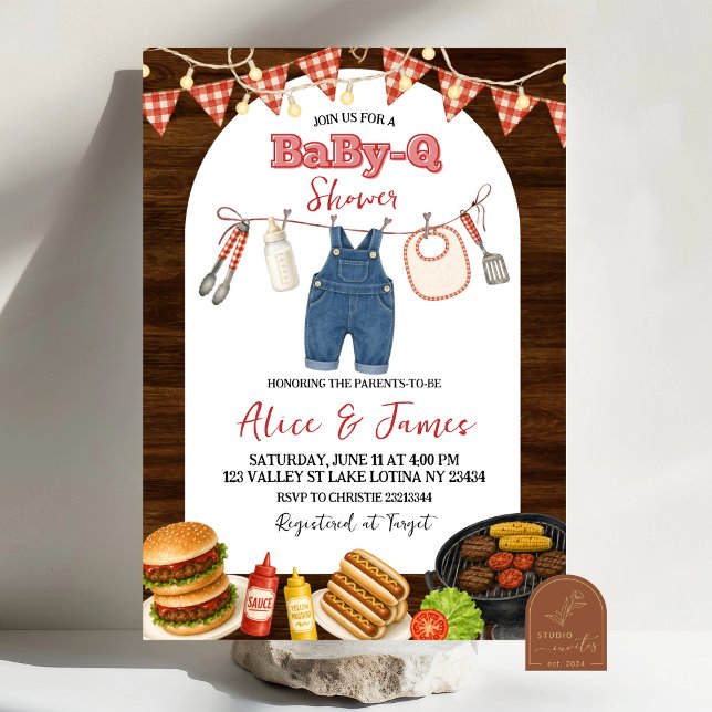 Invitation à la baby shower Rustic Boy babyQ (Créateur téléchargé)