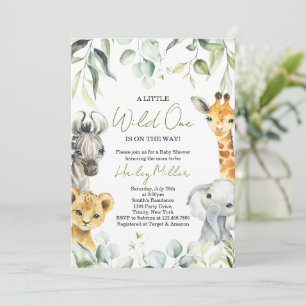 Invitation à la Baby Shower Safari Jungle