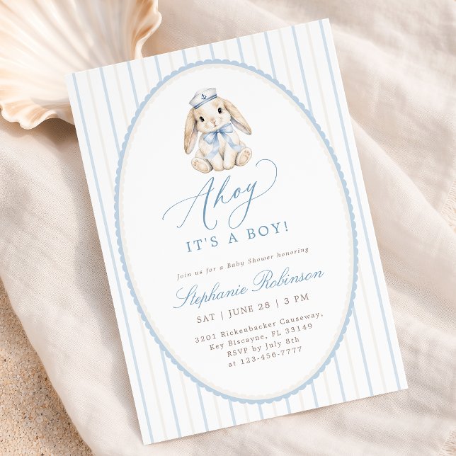 Invitation à la baby shower Sailor Boy (Créateur téléchargé)
