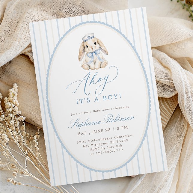 Invitation à la baby shower Sailor Boy (Créateur téléchargé)