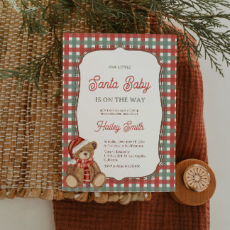 Invitation à la baby shower Santa thème bébé Noël