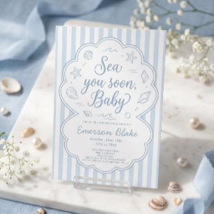 Invitation à la Baby Shower Sea You Soon   Mers Cô
