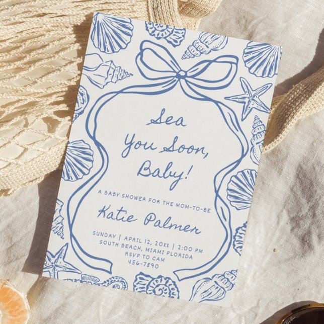 Invitation à la Baby Shower "Sea You Soon" Thème B (Créateur téléchargé)