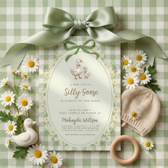 Invitation à la Baby Shower Silly Goose (Créateur téléchargé)