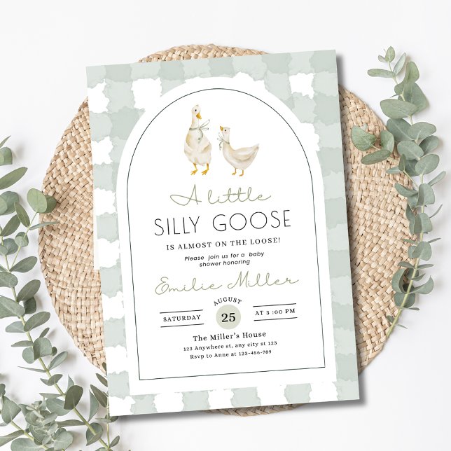 Invitation à la Baby Shower Silly Goose, Mixte (Créateur téléchargé)