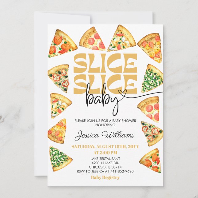 Invitation à la Baby Shower Slice Slice (Devant)