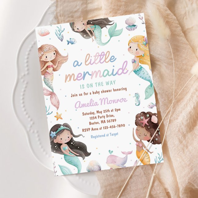 Invitation à la baby shower sous l'océan avec une  (Créateur téléchargé)