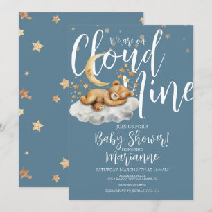 Invitation à la baby shower sur le thème de l'ours