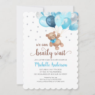 Invitation à la baby shower Teddy Bear Bearly Wait