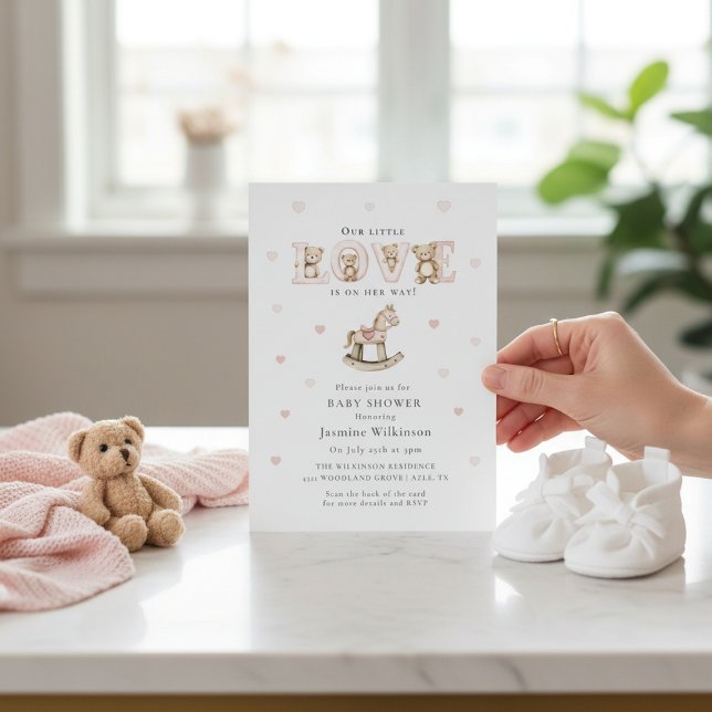 Invitation à la Baby Shower Teddy Bear Love (Créateur téléchargé)
