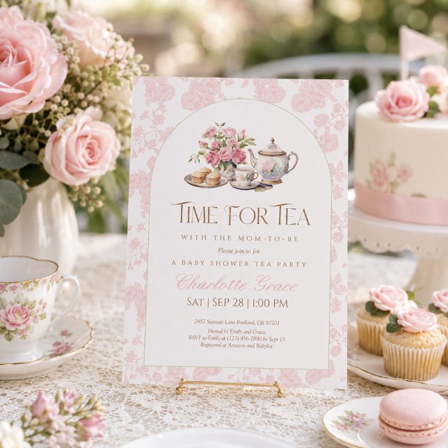 Invitation à la Baby Shower Time for Tea (Créateur téléchargé)