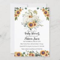 Invitation à la Baby Shower Tournesols Verdure Cit
