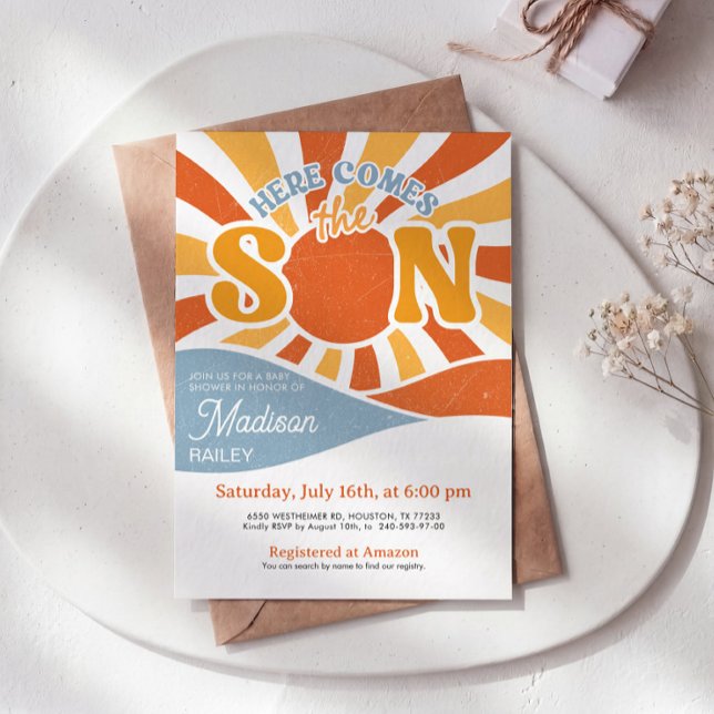 Invitation à la Baby Shower Voici le Fils Garçon (Créateur téléchargé)