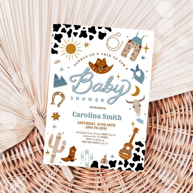 Invitation à la baby shower Western Cowboy (Créateur téléchargé)