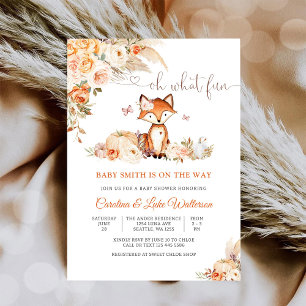 Invitation à la Baby Shower Woodland Fox