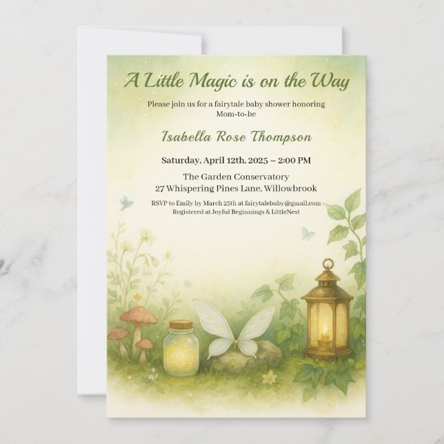 Invitation à la baby shower Woodland Glow | Pot à  (Devant)