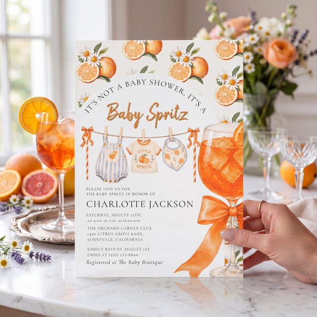 Invitation à la Baby Spritz Orange Citrus pour la  (Créateur téléchargé)