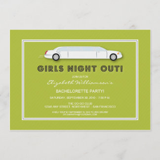 Invitation à la Bachelorette du Limo blanc (chaux)