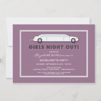 Invitation à la Bachelorette du Limo blanc (violet