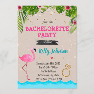 Invitation à la bachelorette flamingo