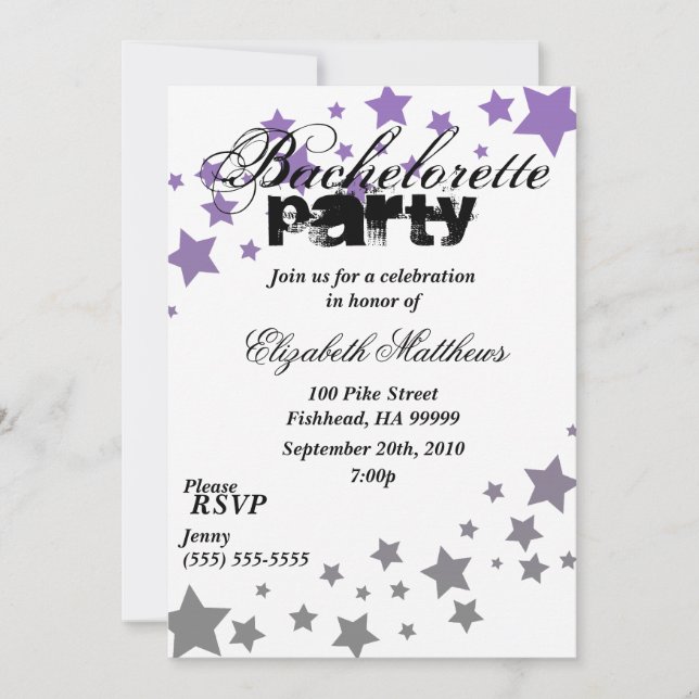 Invitation à la Bachelorette Party de Purple &Silv (Devant)