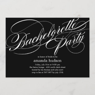 Invitation à la Bachelorette Party de script éléga