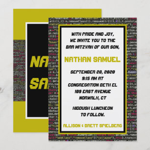 Invitation à la Bar Mitzvah du bar Coder's Party