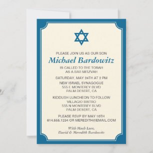 Invitation à la barre personnalisée Mitzvah - Modi