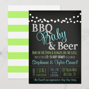 Invitation à la bière et au Baby shower BBQ pour g