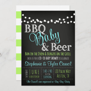 Invitation à la bière et au Baby shower BBQ pour l
