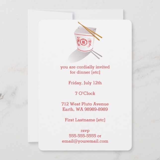 Invitation à la boîte de réception du restaurant c (Devant)