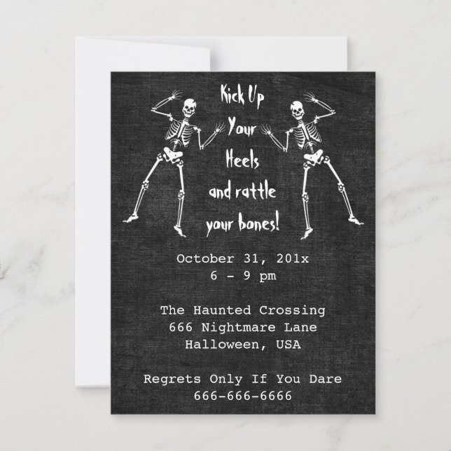 Invitation à la Boogie des Os Halloween (Devant)