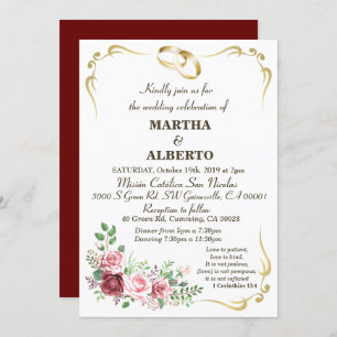 Invitation à la Bourgogne Floral Modern Gold Frame