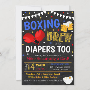 Invitation à la boxe et au Baby shower de la bière