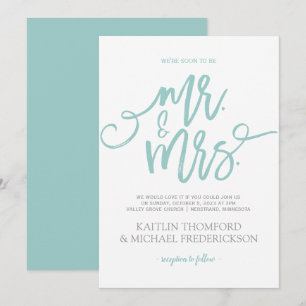 Invitation à la calligraphie brosse Turquoise cl