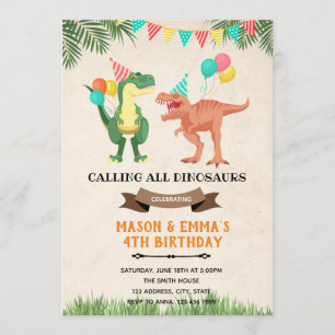 Invitation à la carte d'anniversaire commune de Di