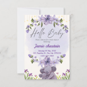 invitation à la carte de Baby shower animal