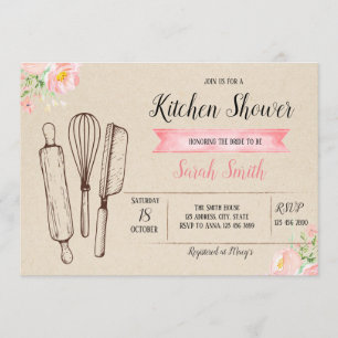 Invitation à la carte de douche de cuisine