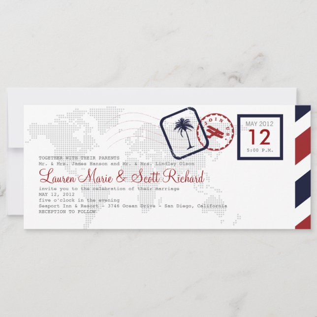 Invitation à la carte d'embarquement (Devant)