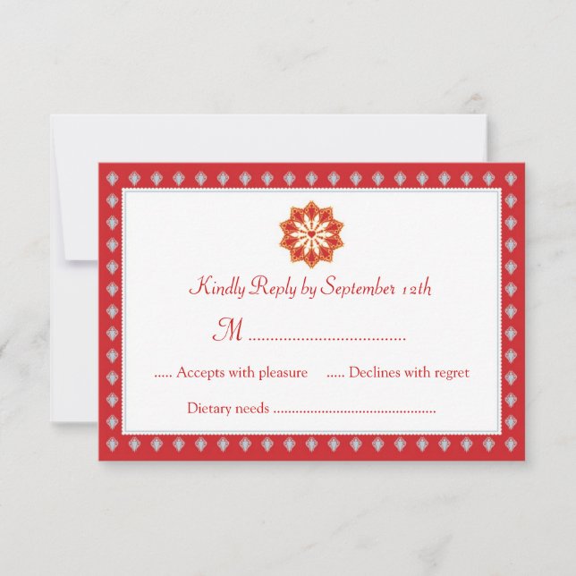 Invitation à la carte RSVP de mariage organisée (Devant)