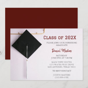 Invitation à la casquette noire/rouge foncé