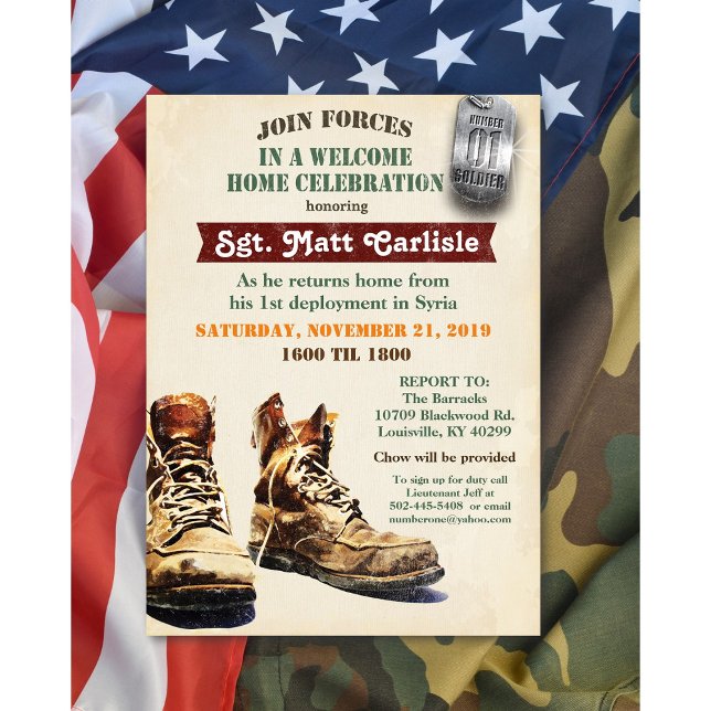 Invitation à la célébration de bienvenue militaire (Créateur téléchargé)