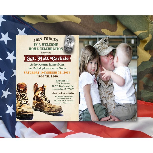 Invitation à la célébration de bienvenue militaire (Créateur téléchargé)