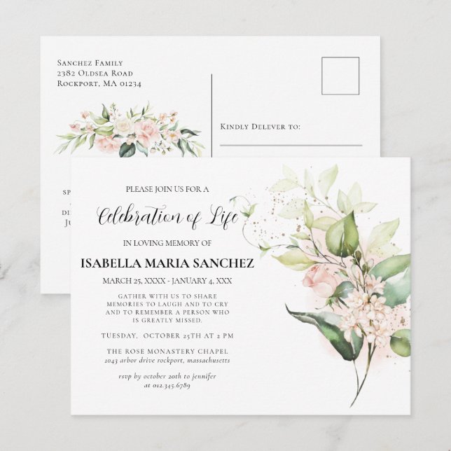 Invitation à la célébration de la vie avec des ros (Devant / Derrière)