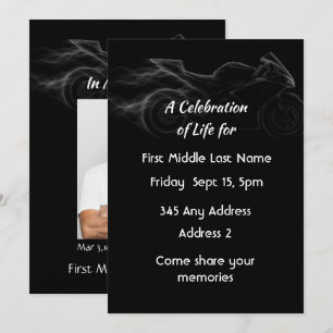 Invitation à la célébration de la vie Biker moto p
